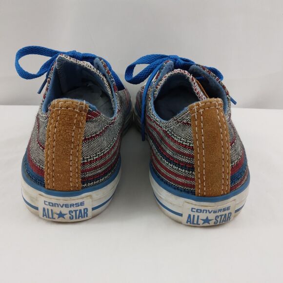 Converse Multicolor Striped Canvas Shoes Low Top Junior Mens 6 Womens 8 8.5 - Picture 12 of 16